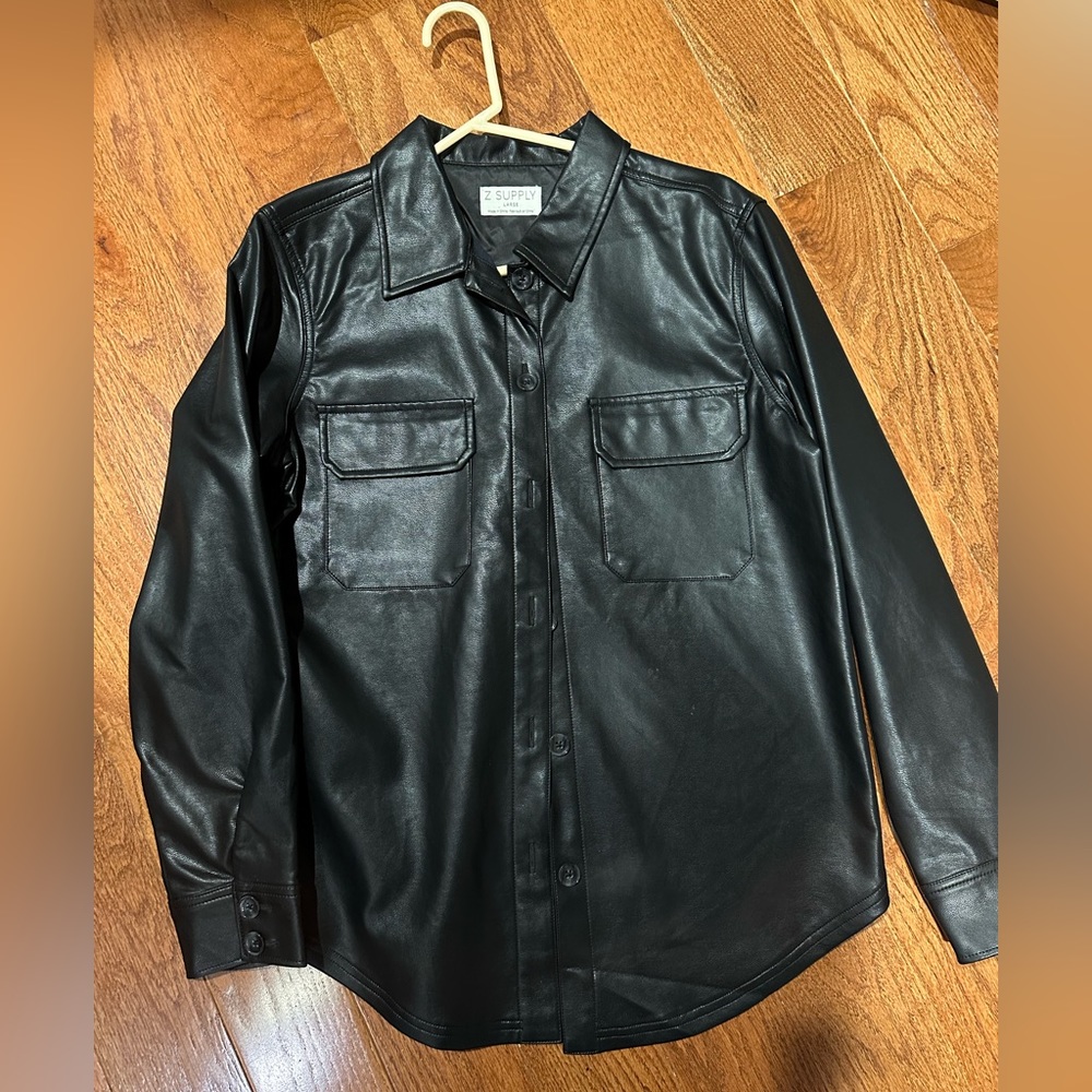* NWOT * Z Supply Faux Leather Shacket